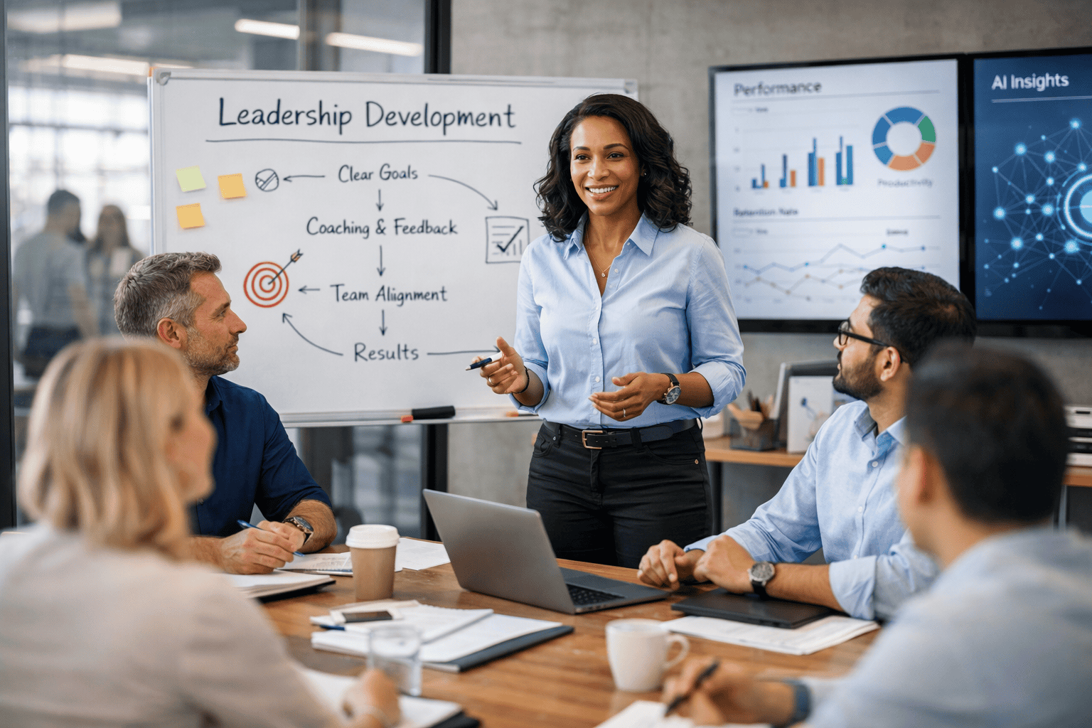 A trainer leading a leadership development session.