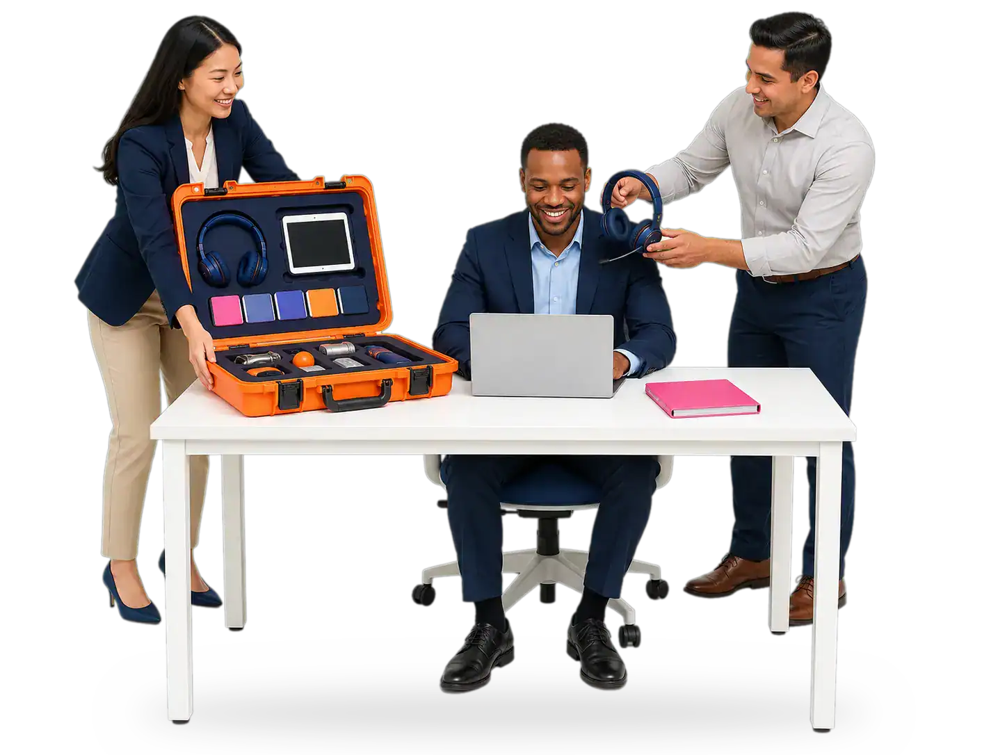 A team onboarding and training a new employee.