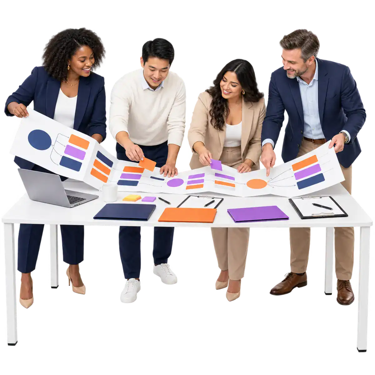 A team working effectively on a company project.