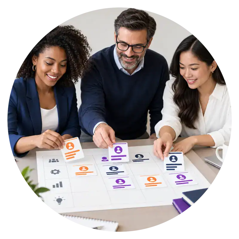 A team evaluating People in their workforce.