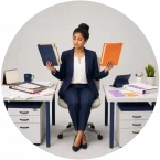 A worker looking at change information and trying to figure out where she fits in.