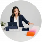 Woman at a laptop trying to transfer learning to the job after training.