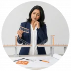 Woman deciding on her own capability.