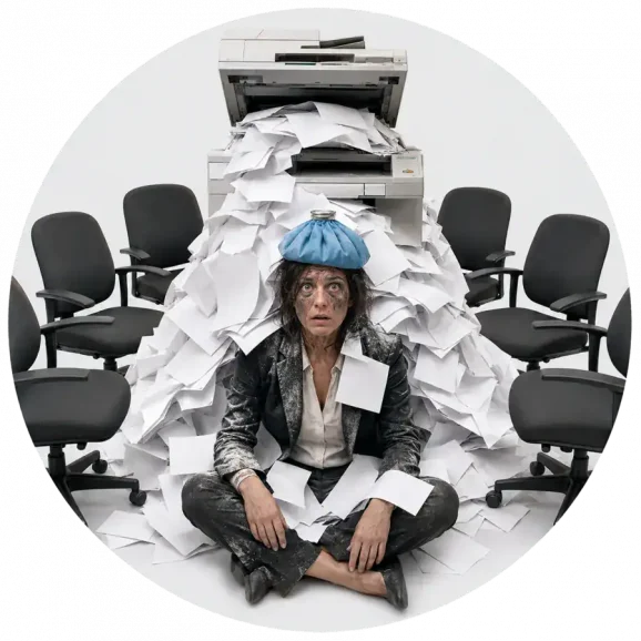 A manager experiencing hiring headaches.
